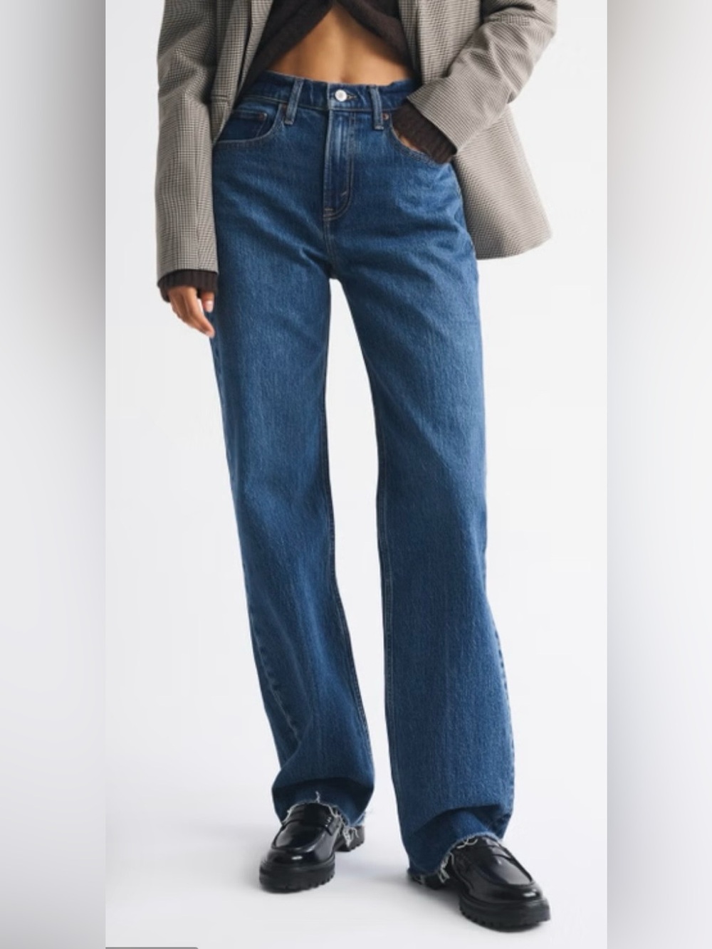 Abercrombie & Fitch High Rise 90s Relaxed Raw Hem Jean